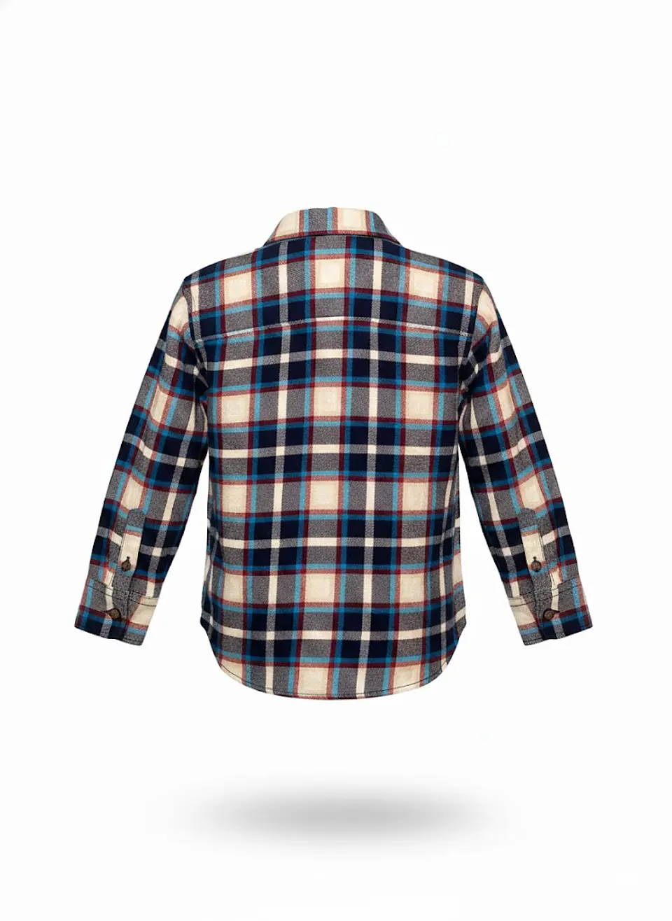Camisa de Franela Escocesa Carter's – Azul, Rojo y Crema (Talla 3T) 2