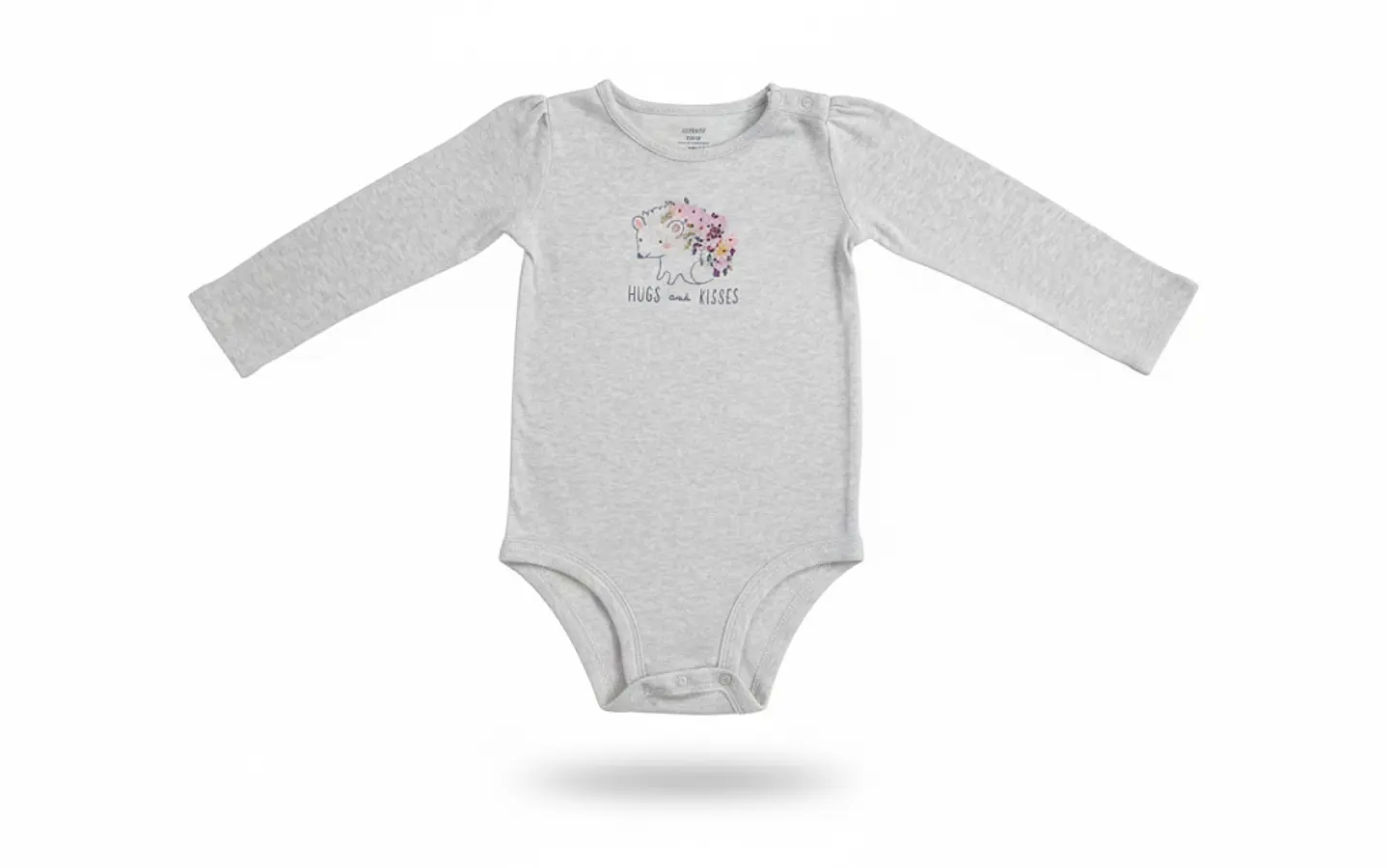 Body Manga Larga Carter's de Erizo con Flores / Unisex – Talla 24 Meses 1