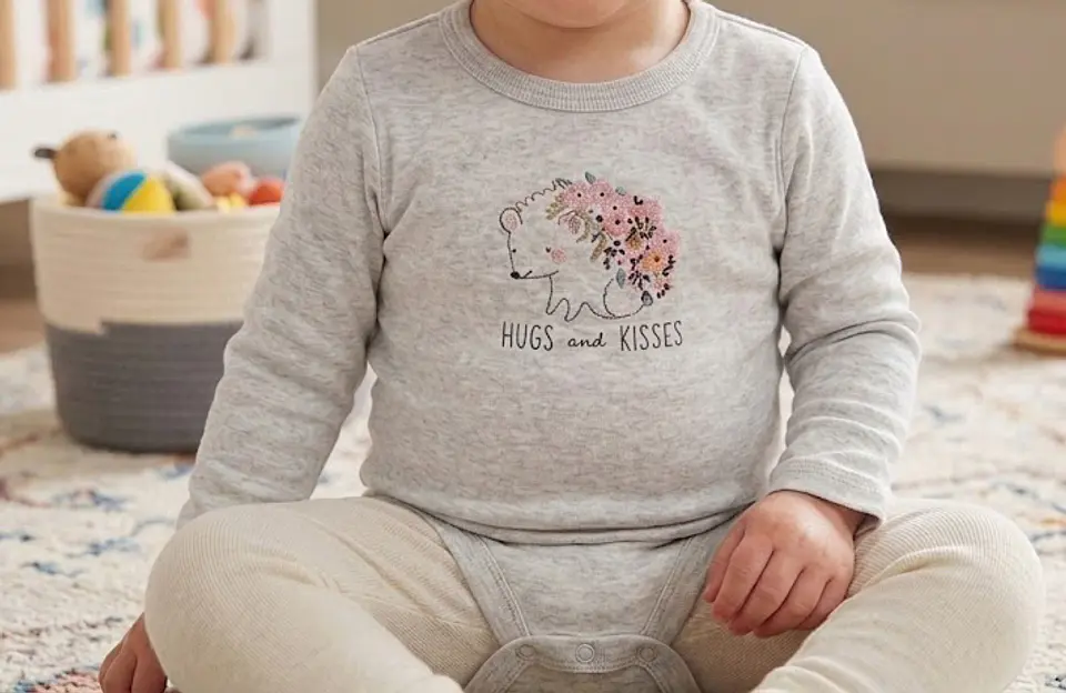 Body Manga Larga Carter's de Erizo con Flores / Unisex – Talla 24 Meses 4