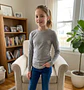 Polera Manga Larga de Algodón Rib No Boundaries GRIS – Talla L/11-13 (NUEVO) - Miniatura 3