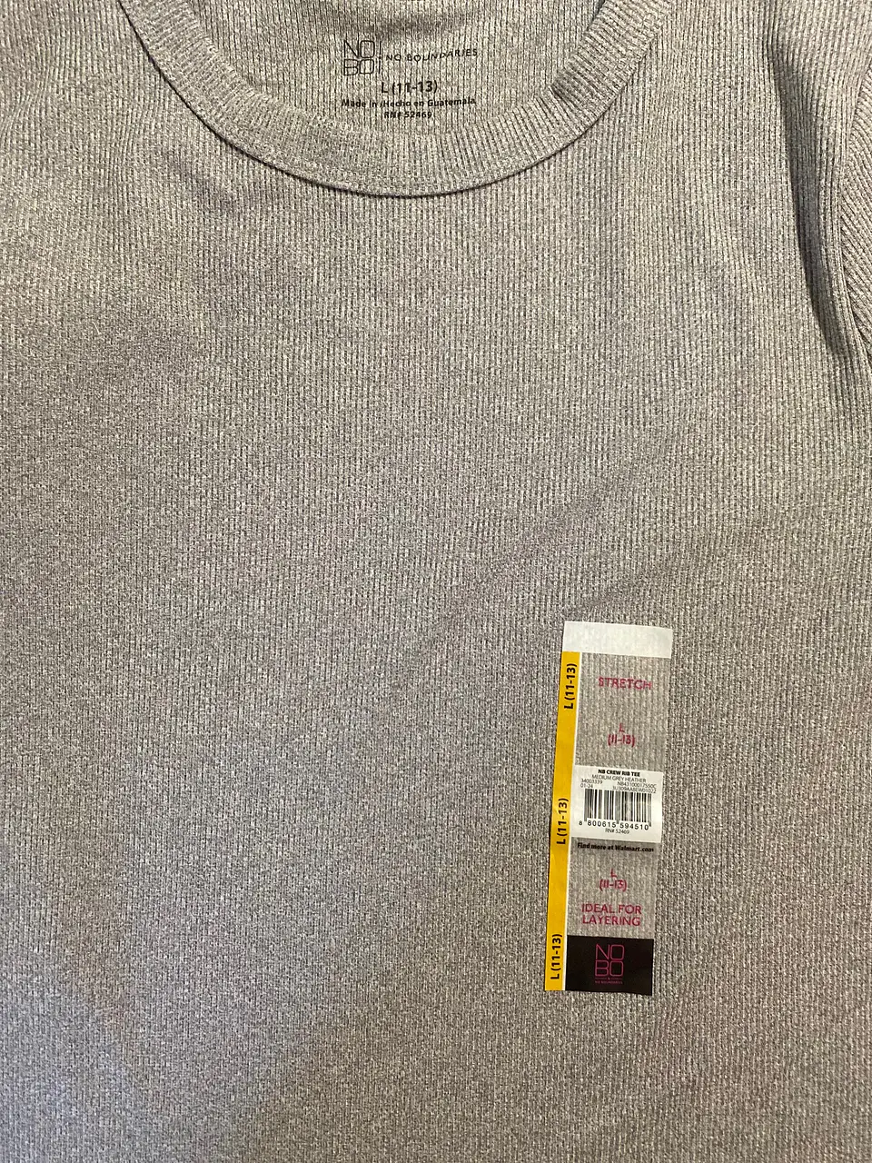 Polera Manga Larga de Algodón Rib No Boundaries GRIS – Talla L/11-13 (NUEVO) 8