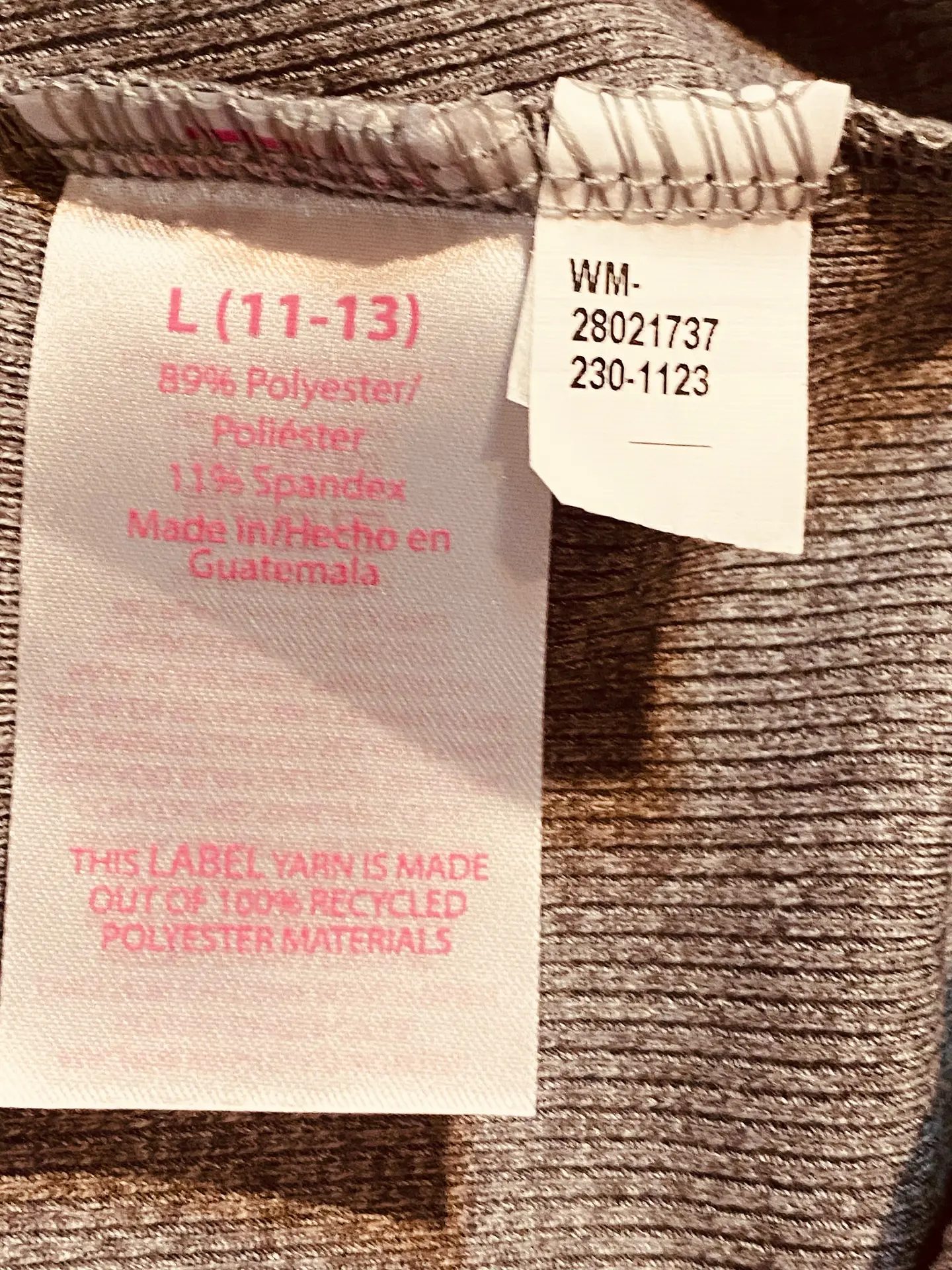 Polera Manga Larga de Algodón Rib No Boundaries GRIS – Talla L/11-13 (NUEVO) 7