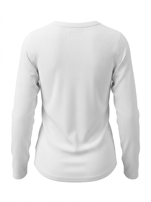 Polera Manga Larga de Algodón Rib No Boundaries BLANCO – Talla L/11-13 (NUEVO)