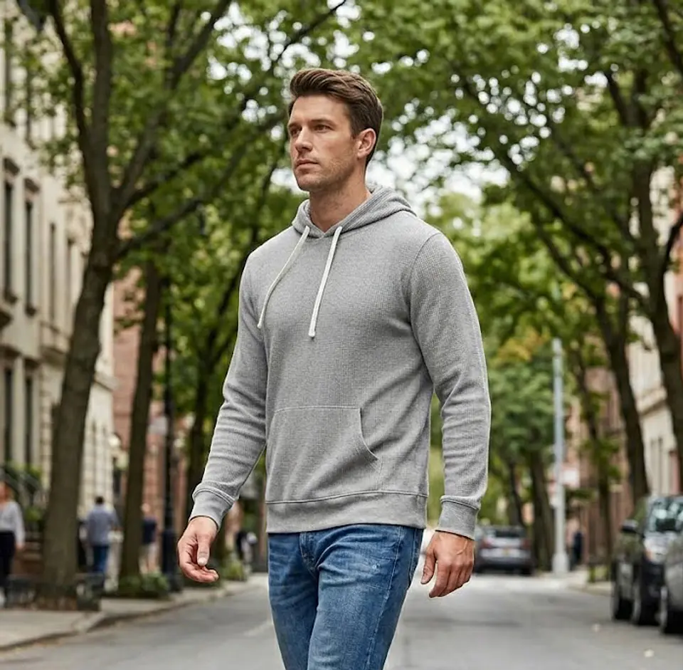 Polerón con capucha (Hoodie) GAP Waffle Knit – Talla L 3