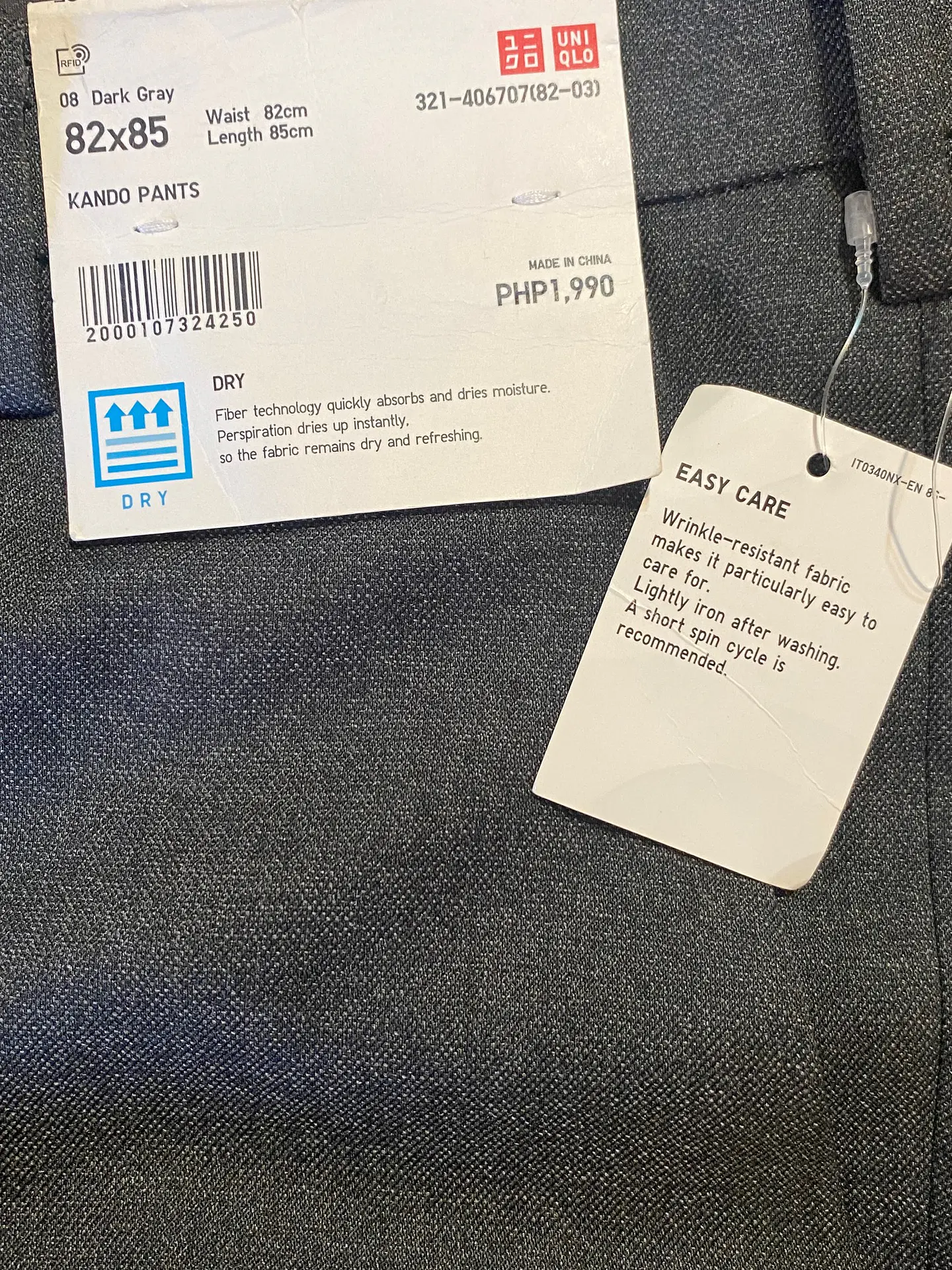 Pantalón de Vestir Uniqlo Kando – Gris Oscuro - Talla 42/44  (NUEVO) 10