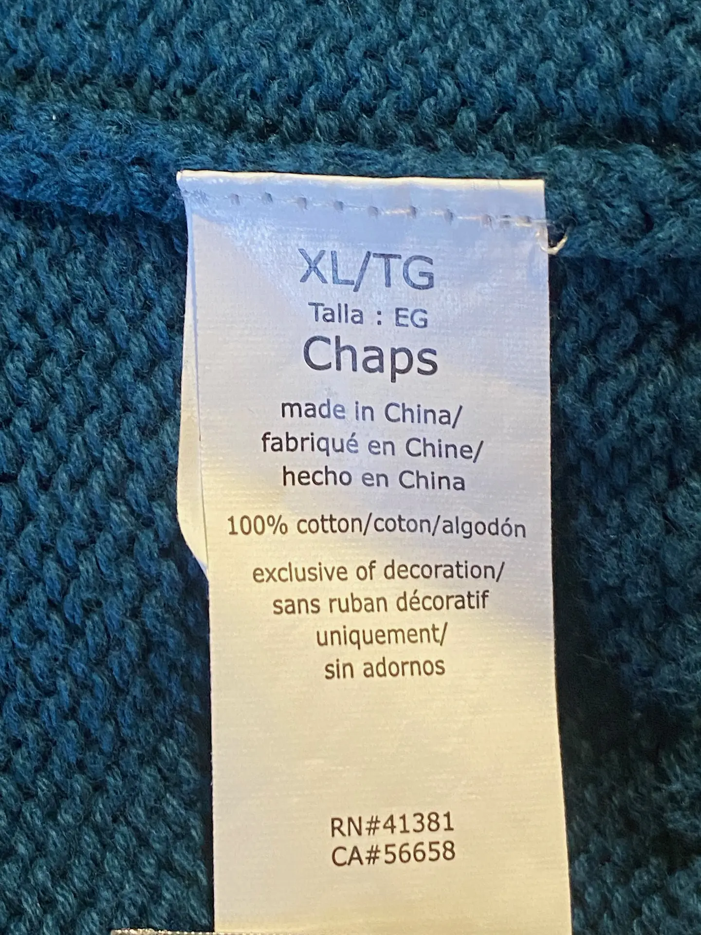 Sweater Clásico Chaps con Medio Cierre – Talla XL 10