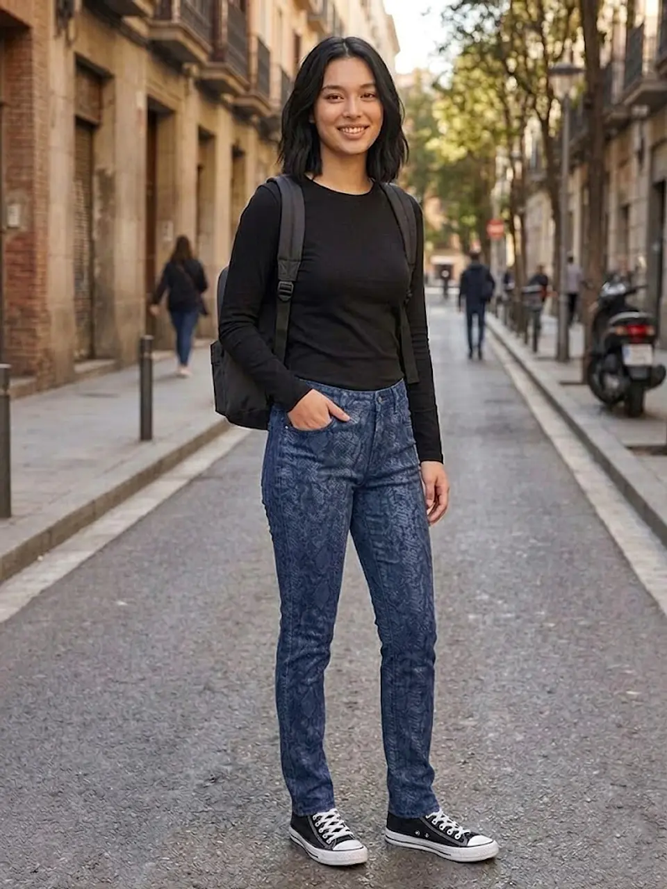 Pantalón Skinny Mossimo – Textura Snake Blue - Talla S 3