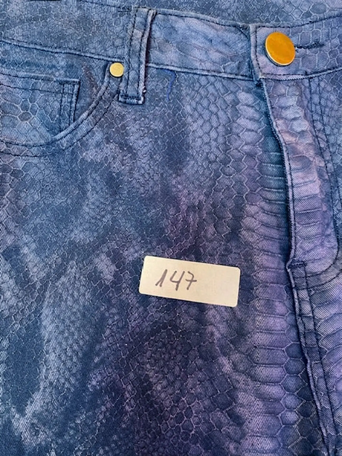 Pantalón Skinny Mossimo – Textura Snake Blue - Talla S 16