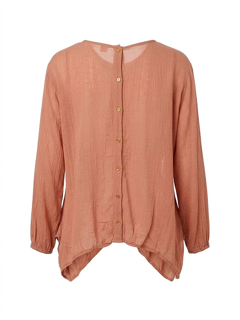 Blusa Pippa – Manga Larga - Boho Chic Bordada - Talla L