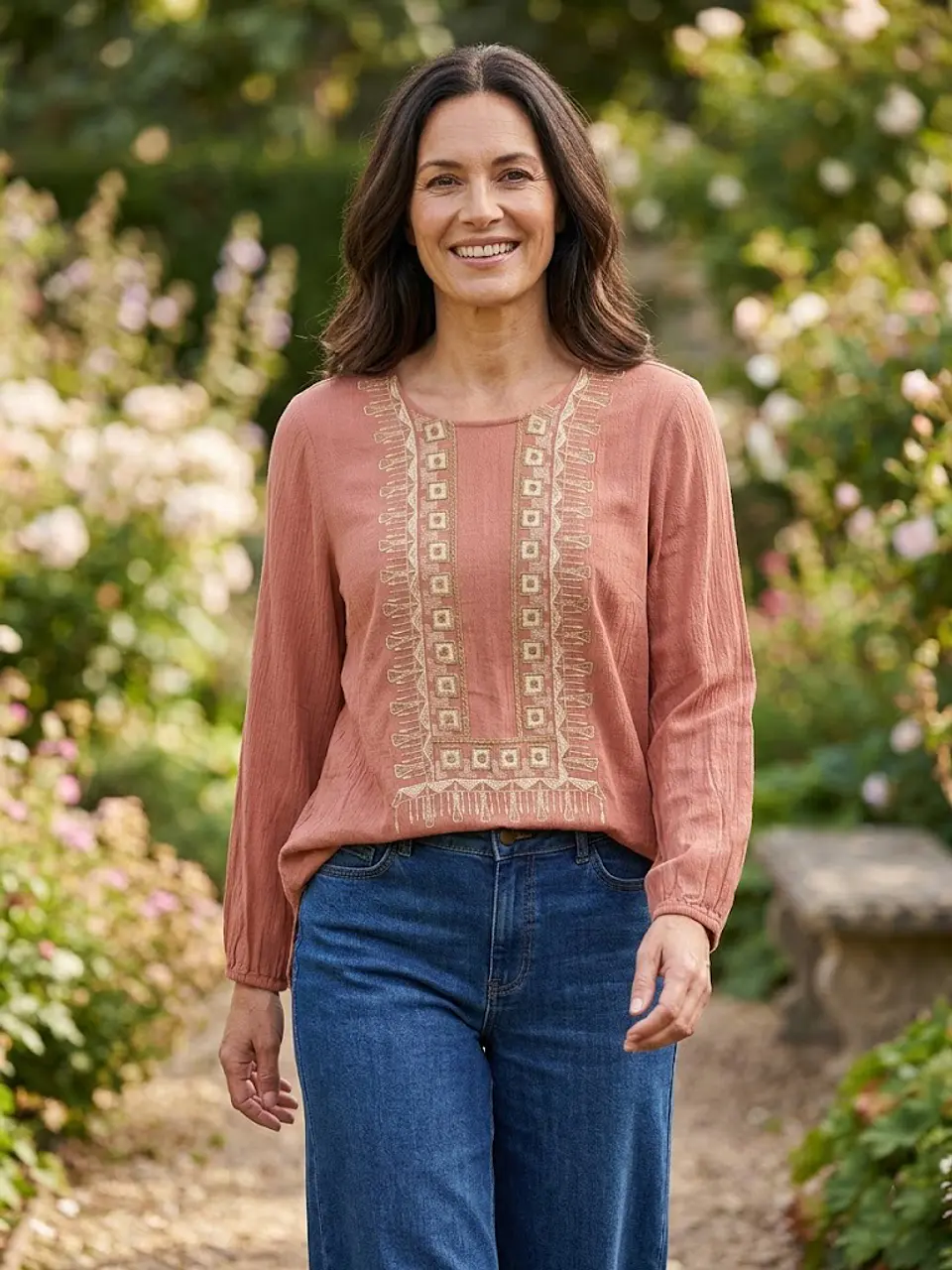 Blusa Pippa – Manga Larga - Boho Chic Bordada - Talla L 3