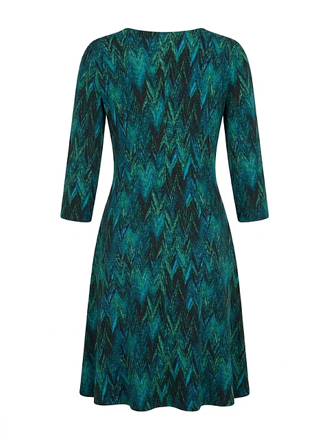 Vestido Privilege – Chevron Emerald & Blue - Talla 44