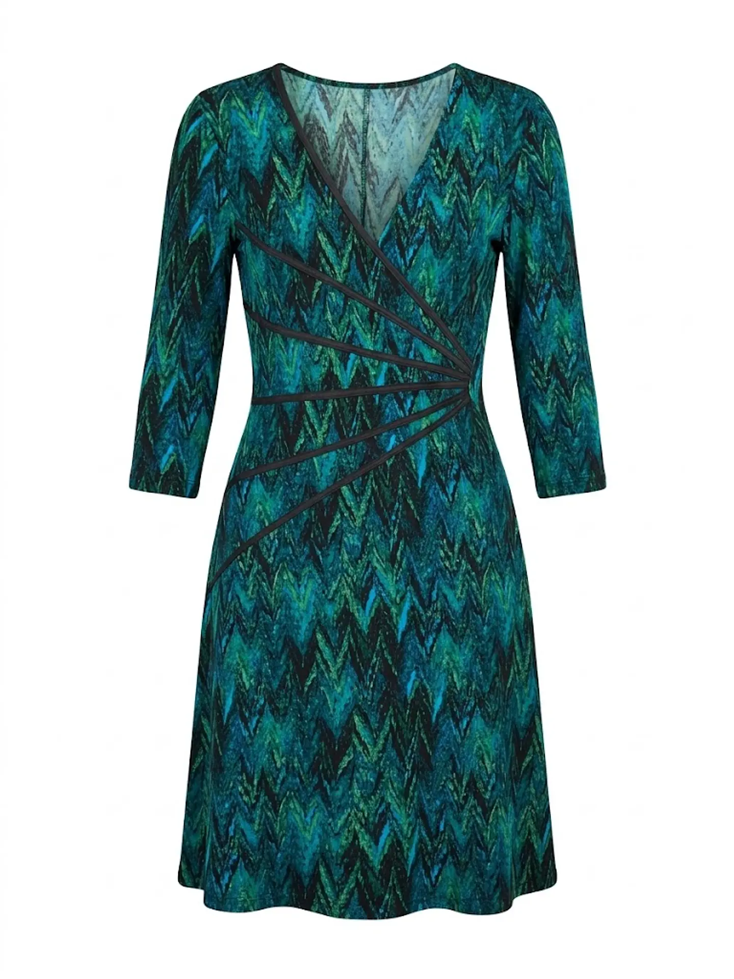 Vestido Privilege – Chevron Emerald & Blue - Talla 44 1