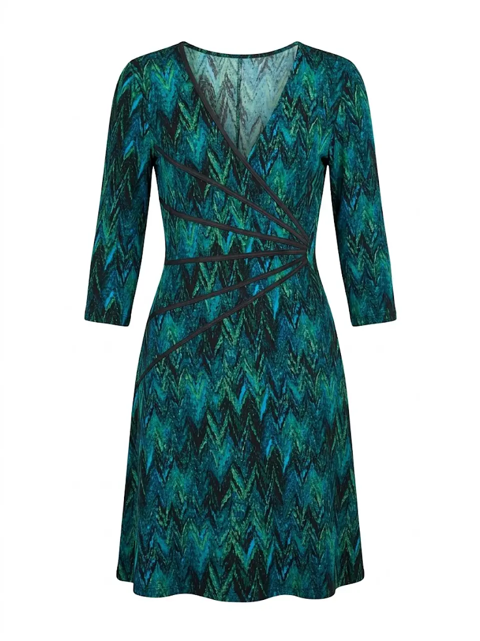 Vestido Privilege – Chevron Emerald & Blue - Talla 44 1