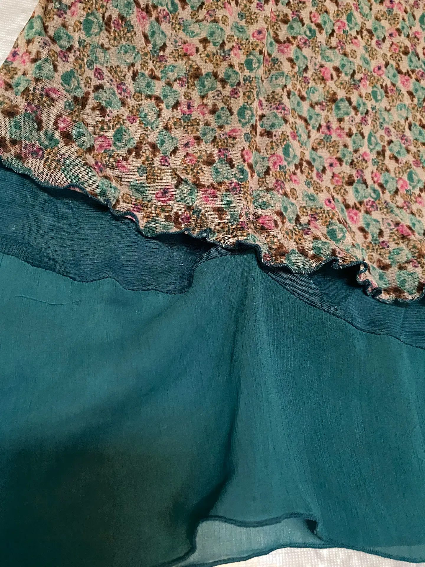 Vestido Tatienne – Romantic Floral & Teal Mesh - Talla L 10