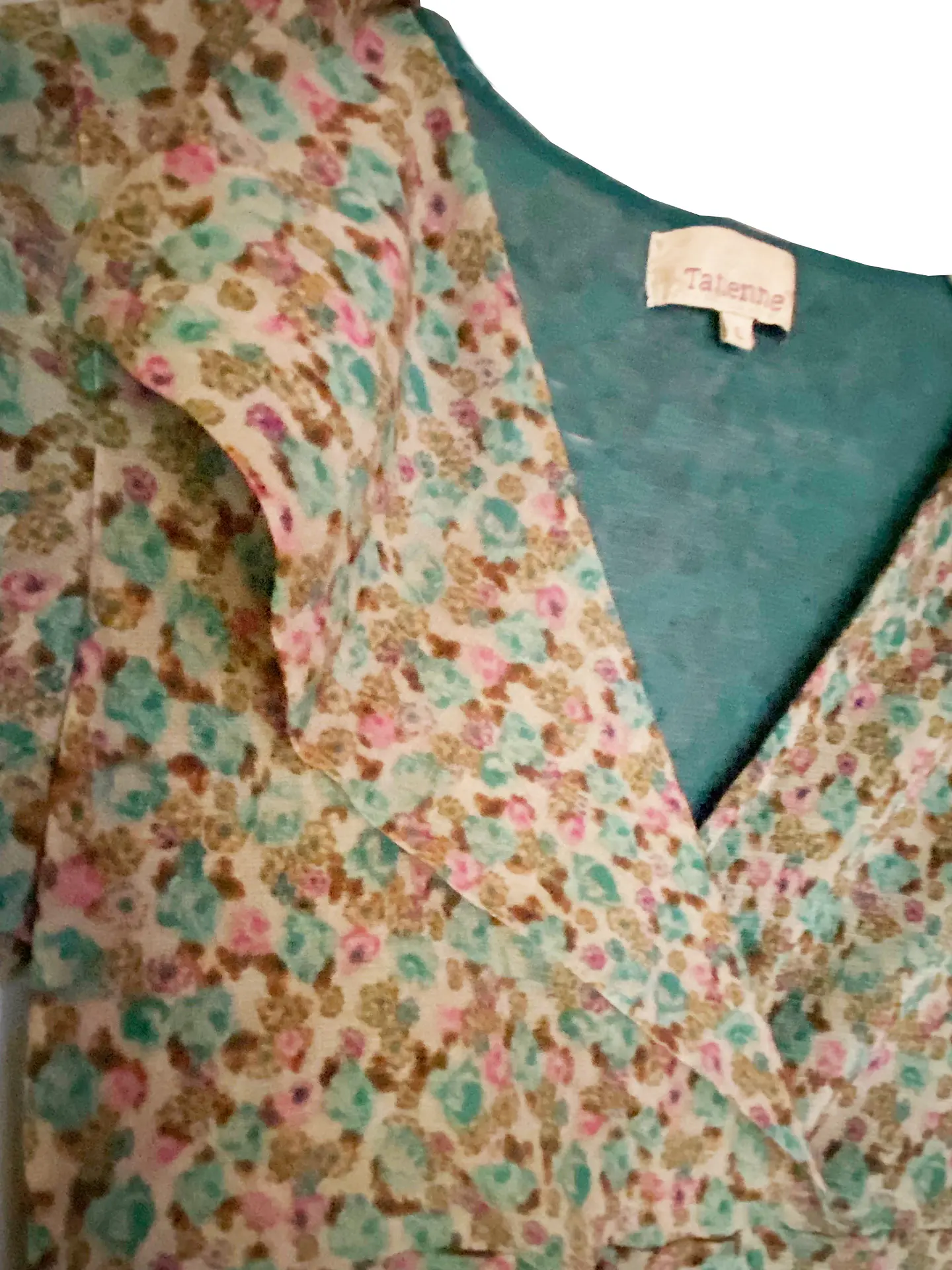 Vestido Tatienne – Romantic Floral & Teal Mesh - Talla L 6