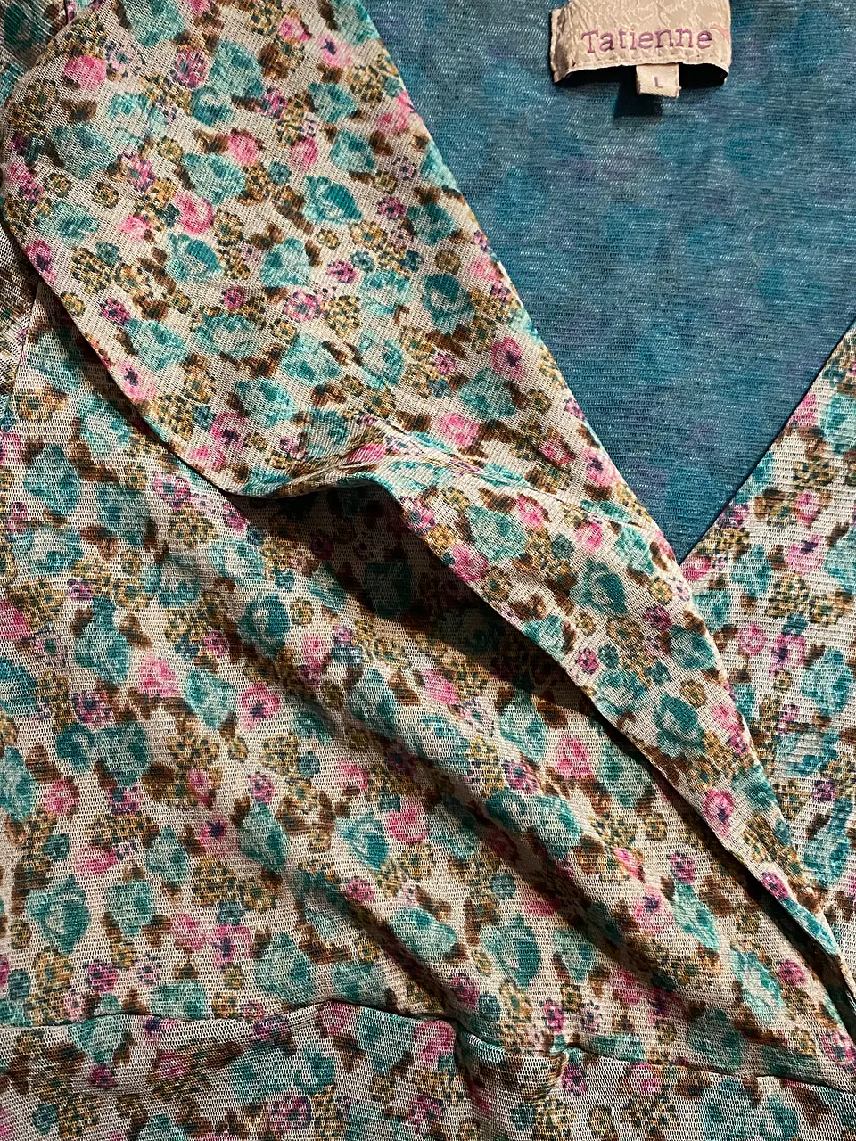 Vestido Tatienne – Romantic Floral & Teal Mesh - Talla L 9