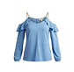 Blusa Michael Kors – Cold Shoulder con Cadenas Doradas - Talla 2X (XXL) - Miniatura 1