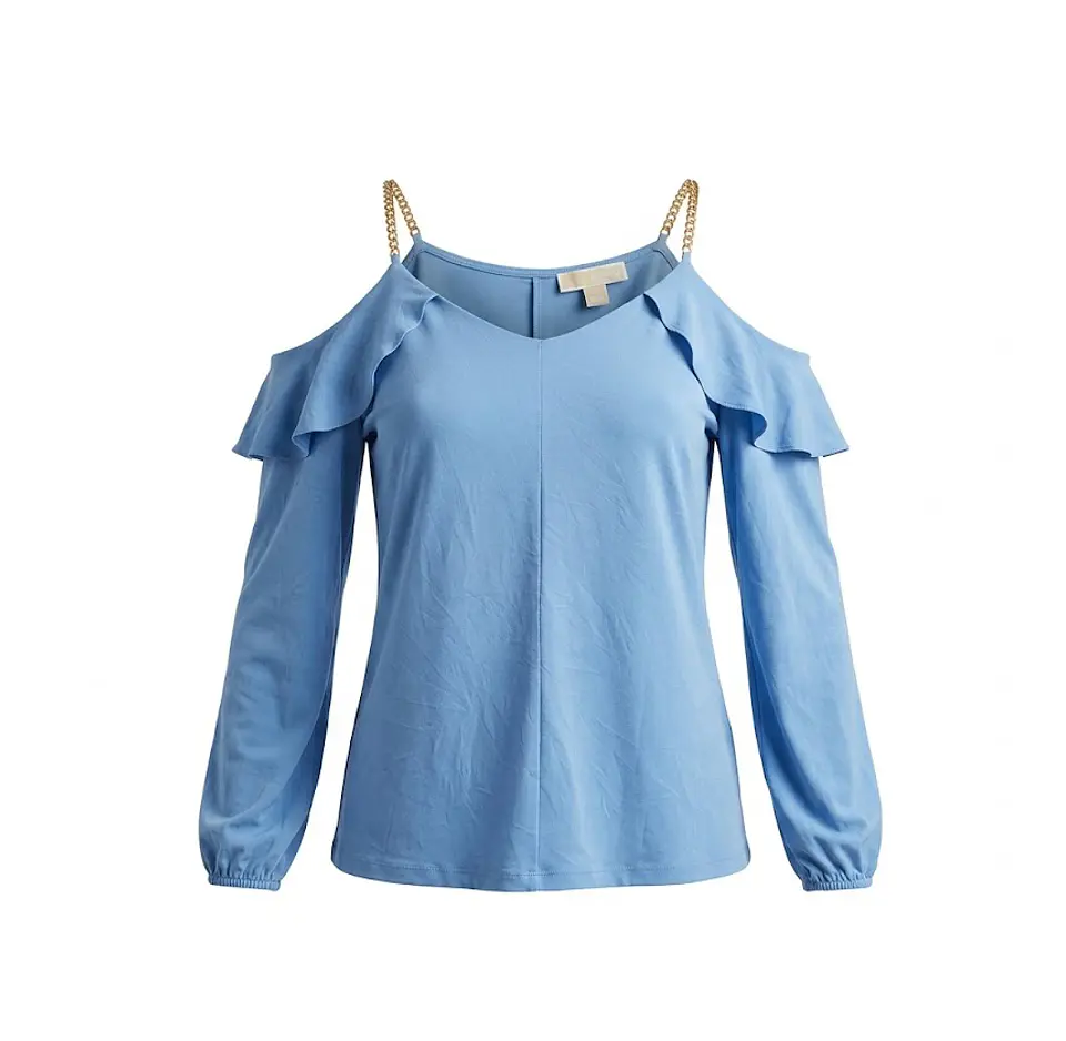Blusa Michael Kors – Cold Shoulder con Cadenas Doradas - Talla 2X (XXL) 1