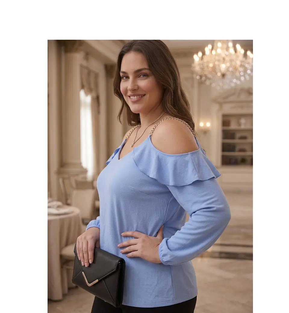 Blusa Michael Kors – Cold Shoulder con Cadenas Doradas - Talla 2X (XXL) 4