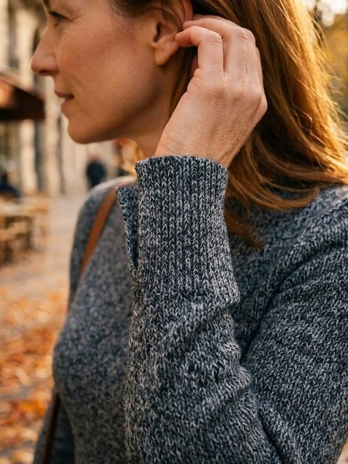 Chaleco H&M – Knit Jaspeado con Aberturas - Talla S 7