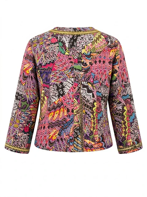 Chaqueta Blazer Étnica Multicolor – Estilo, Contraste y Brillo - Talla S/M