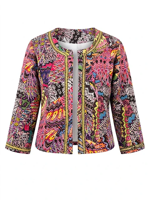 Chaqueta Blazer Étnica Multicolor – Estilo, Contraste y Brillo - Talla S/M
