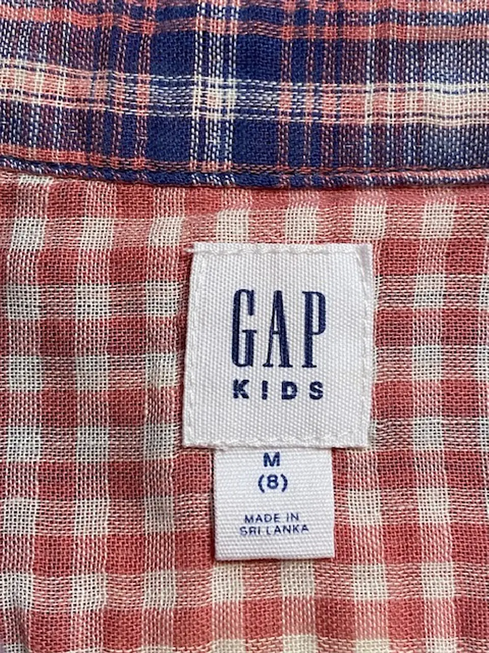 Camisa de Algodón GAP Kids a Cuadros – Estilo Clásico y Confort Diario - Talla M / 8-9 6