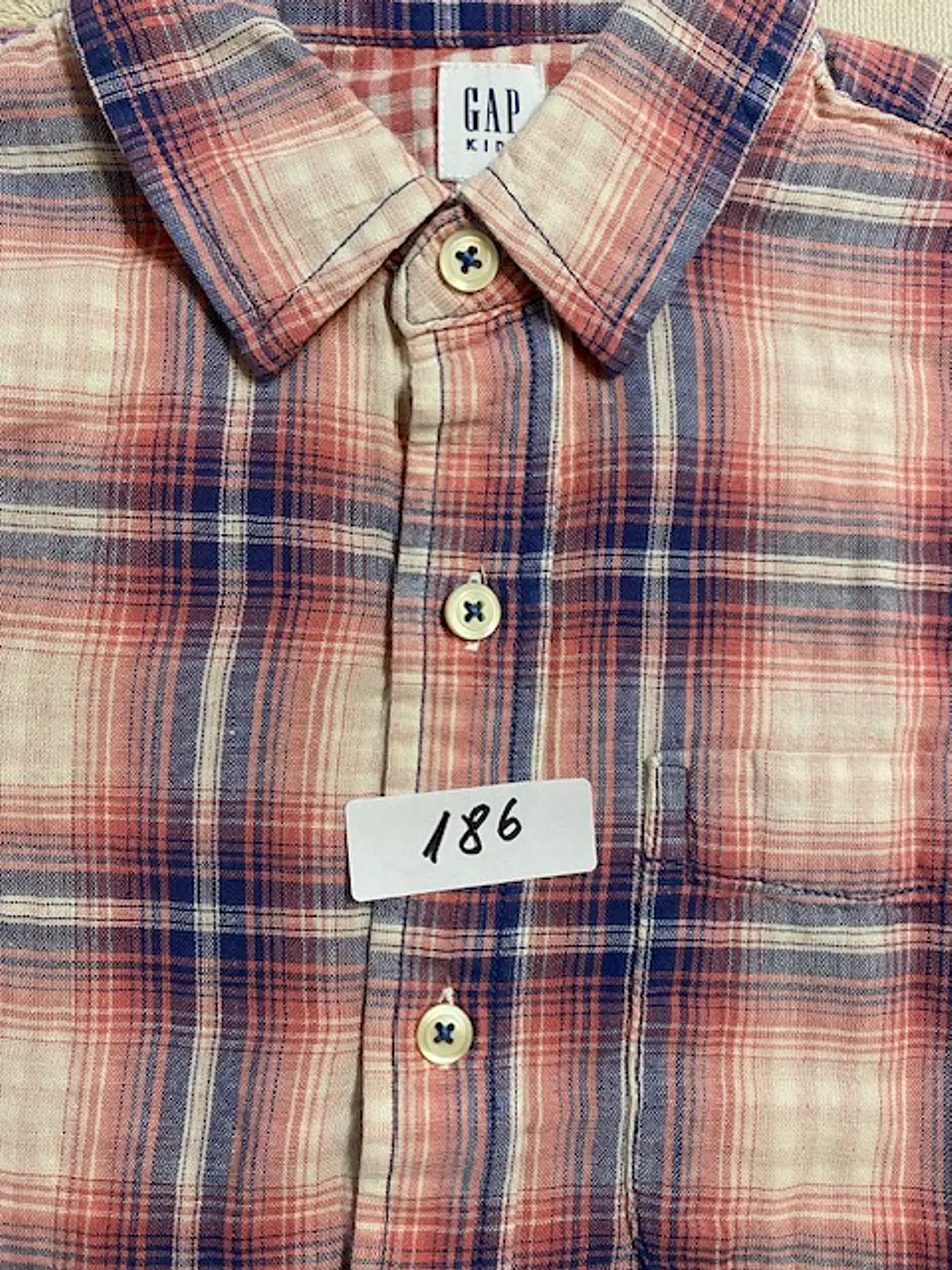Camisa de Algodón GAP Kids a Cuadros – Estilo Clásico y Confort Diario - Talla M / 8-9 18