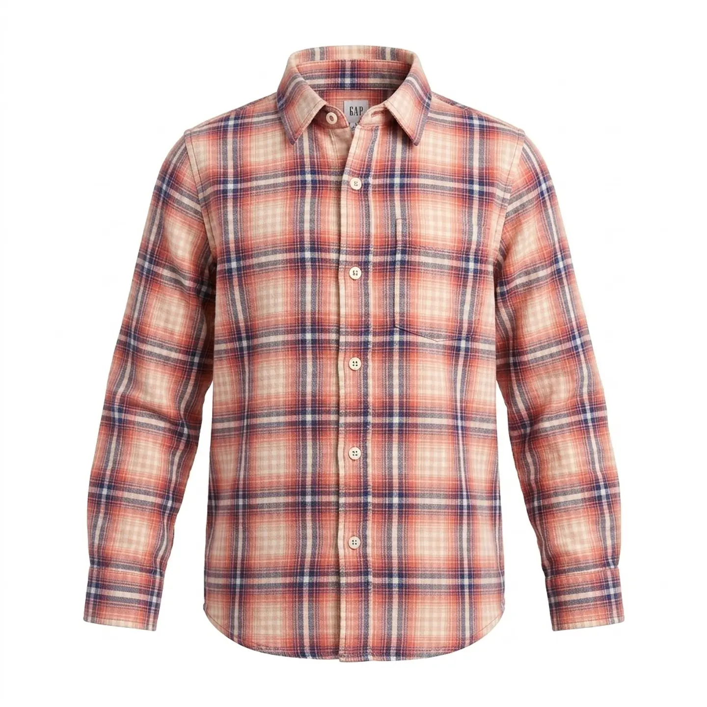 Camisa de Algodón GAP Kids a Cuadros – Estilo Clásico y Confort Diario - Talla M / 8-9 1