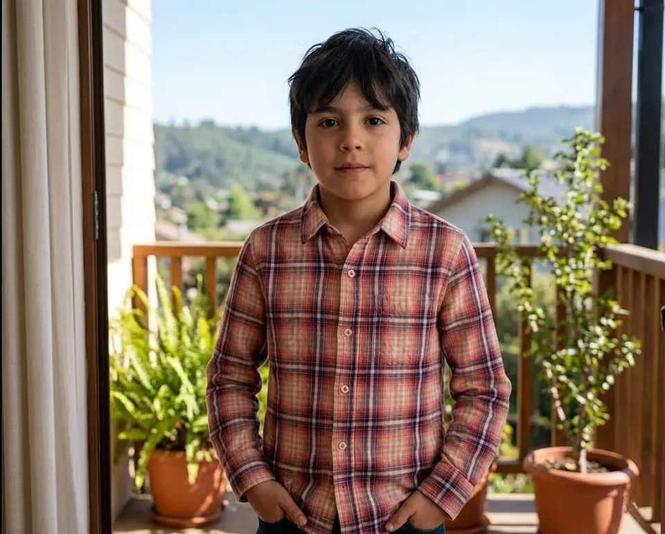 Camisa de Algodón GAP Kids a Cuadros – Estilo Clásico y Confort Diario - Talla M / 8-9 3