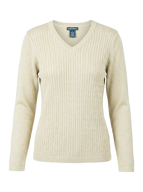 Chaleco Marittimo de Hilo Metalizado – Escote V - Talla S