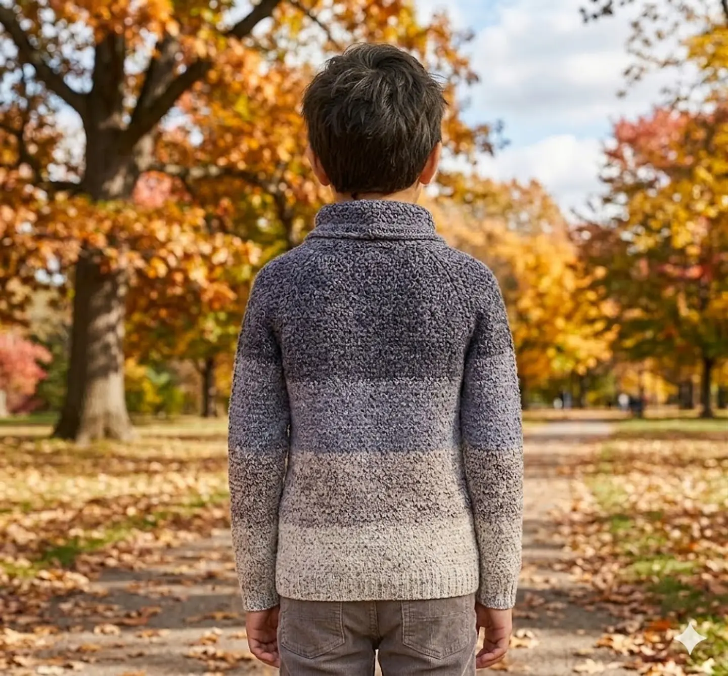 Sweater Colloky Tejido a Rayas Degradé – Estilo Confortable e Invernal - Talla 8 4