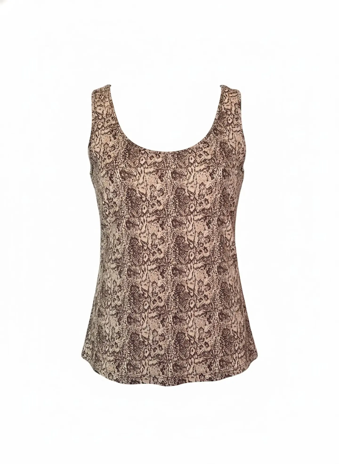 Polera Piel Serpiente Mujer Basement Basic Sin Mangas Café Talla M 1