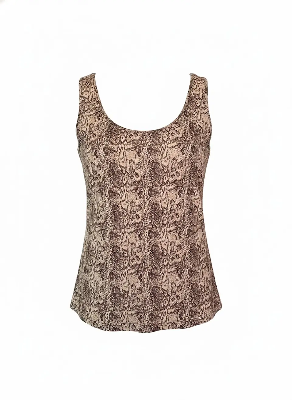 Polera Piel Serpiente Mujer Basement Basic Sin Mangas Café Talla M 1