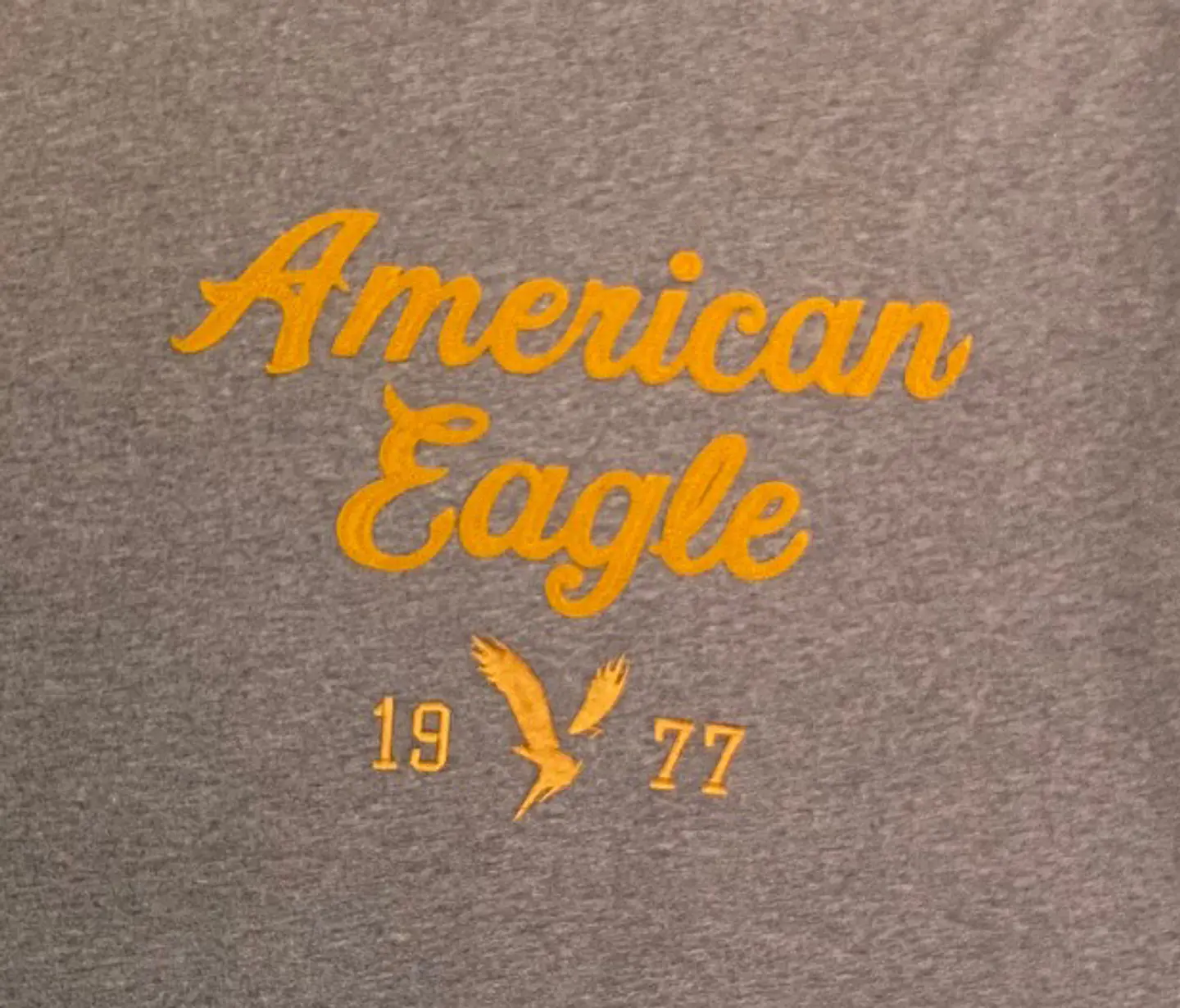 Polera Hombre American Eagle Gris Jaspeada con Estampado Talla XL 6