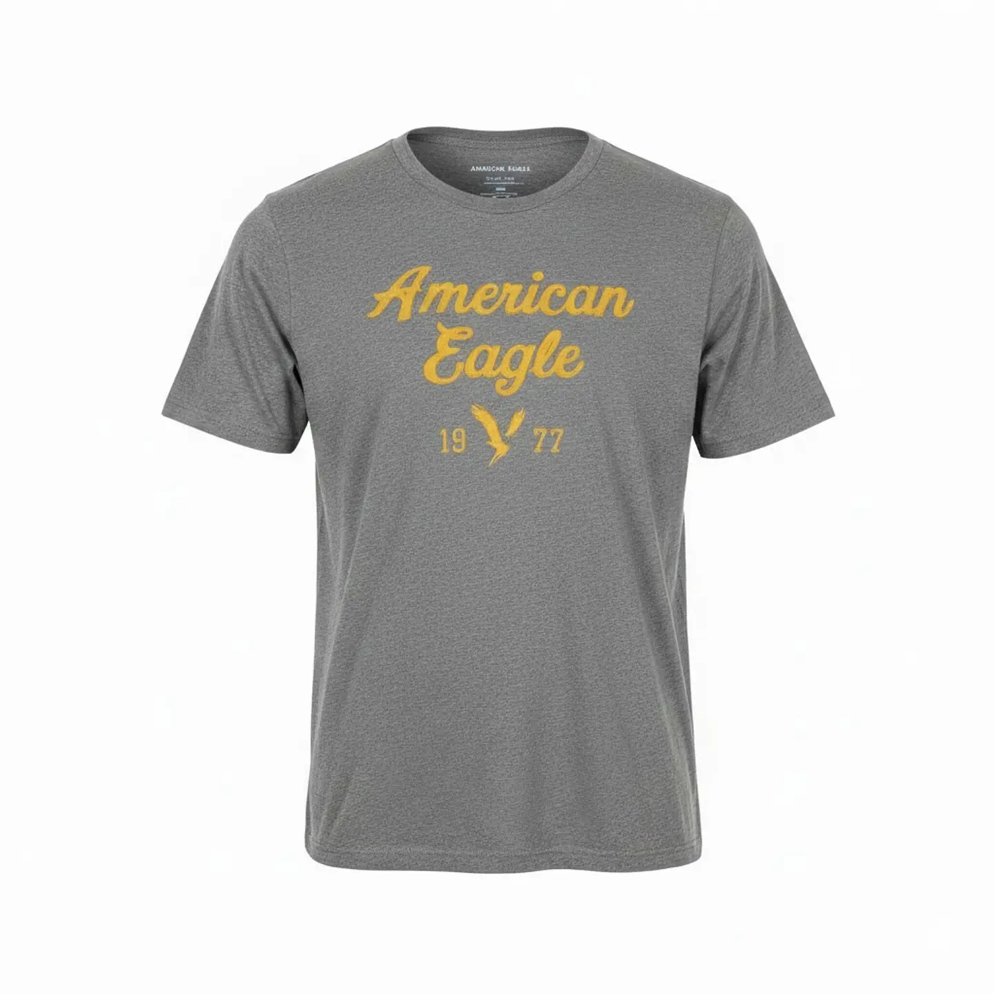Polera Hombre American Eagle Gris Jaspeada con Estampado Talla XL 1