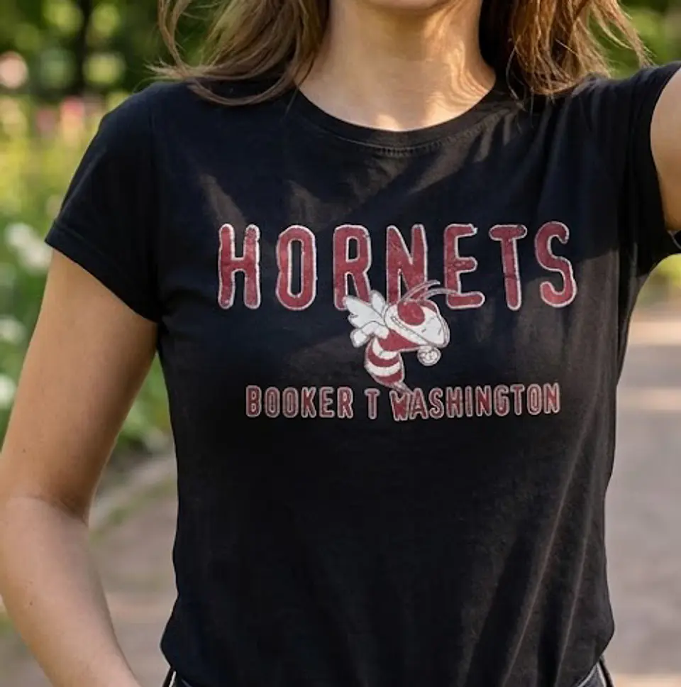 Polera Mujer Tultex Negra Hornets Booker T Washington Talla M 4