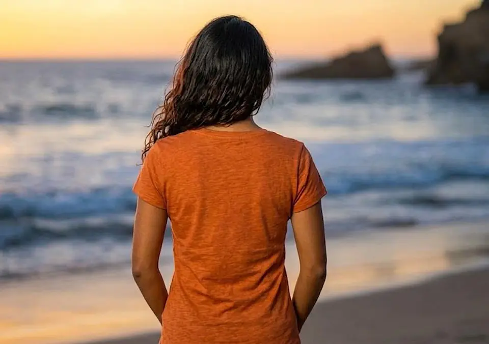 Polera Mujer Alpinextrem Terracota Estampado Ballena Talla S 4