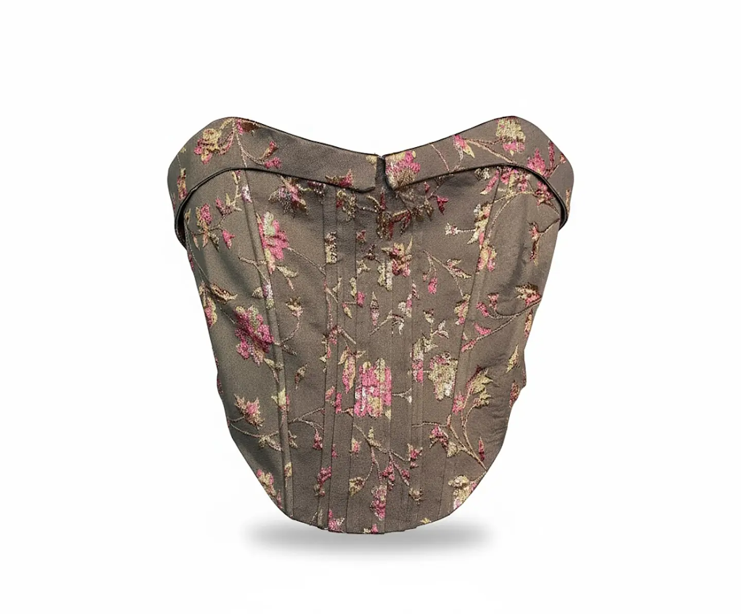 Corset Fiesta Mujer Brocado Floral Strapless Talla XS 1