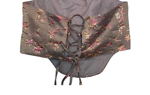 Corset Fiesta Mujer Brocado Floral Strapless Talla XS