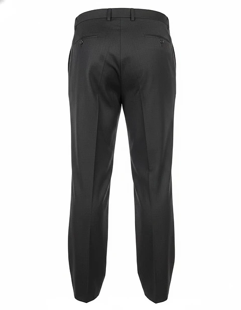 Pantalón de Vestir Hombre Gris Oscuro de Calce Clásico con Pliegues Talla XXL
