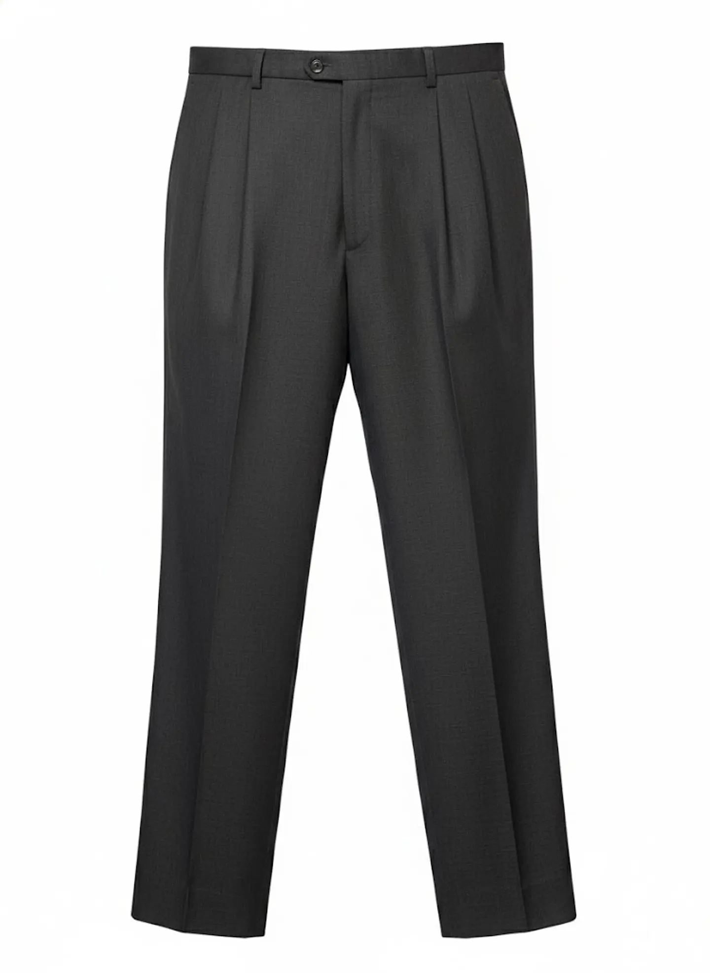 Pantalón de Vestir Hombre Gris Oscuro de Calce Clásico con Pliegues Talla XXL 1