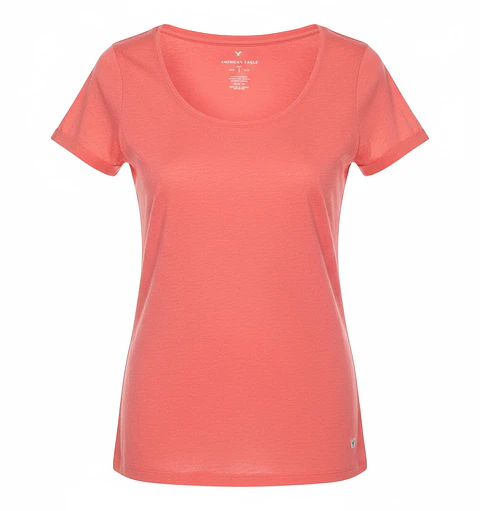 Polera Mujer American Eagle Coral Básica Talla M