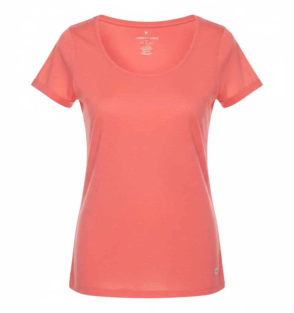 Polera Mujer American Eagle Coral Básica Talla M 1