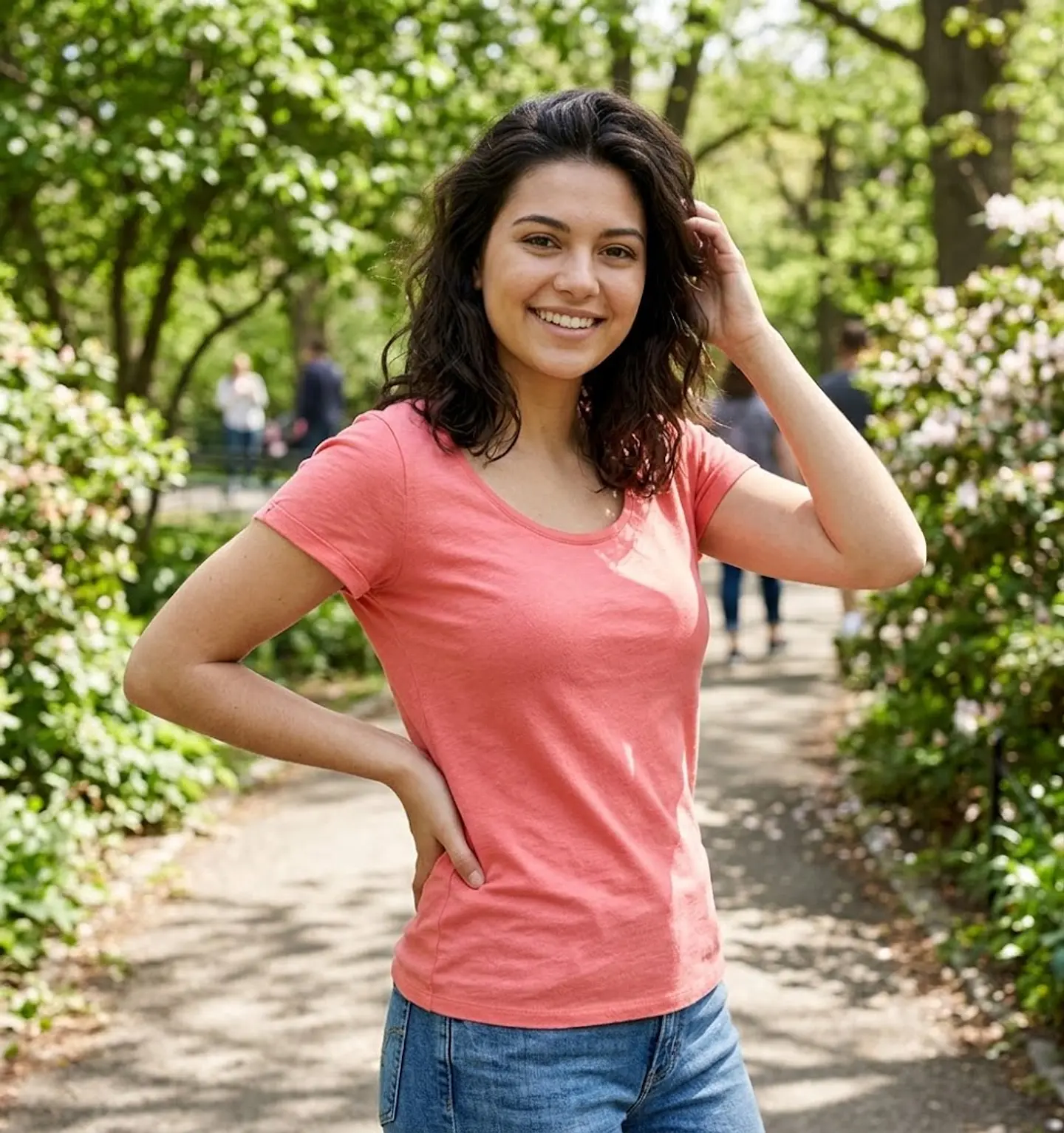 Polera Mujer American Eagle Coral Básica Talla M 3
