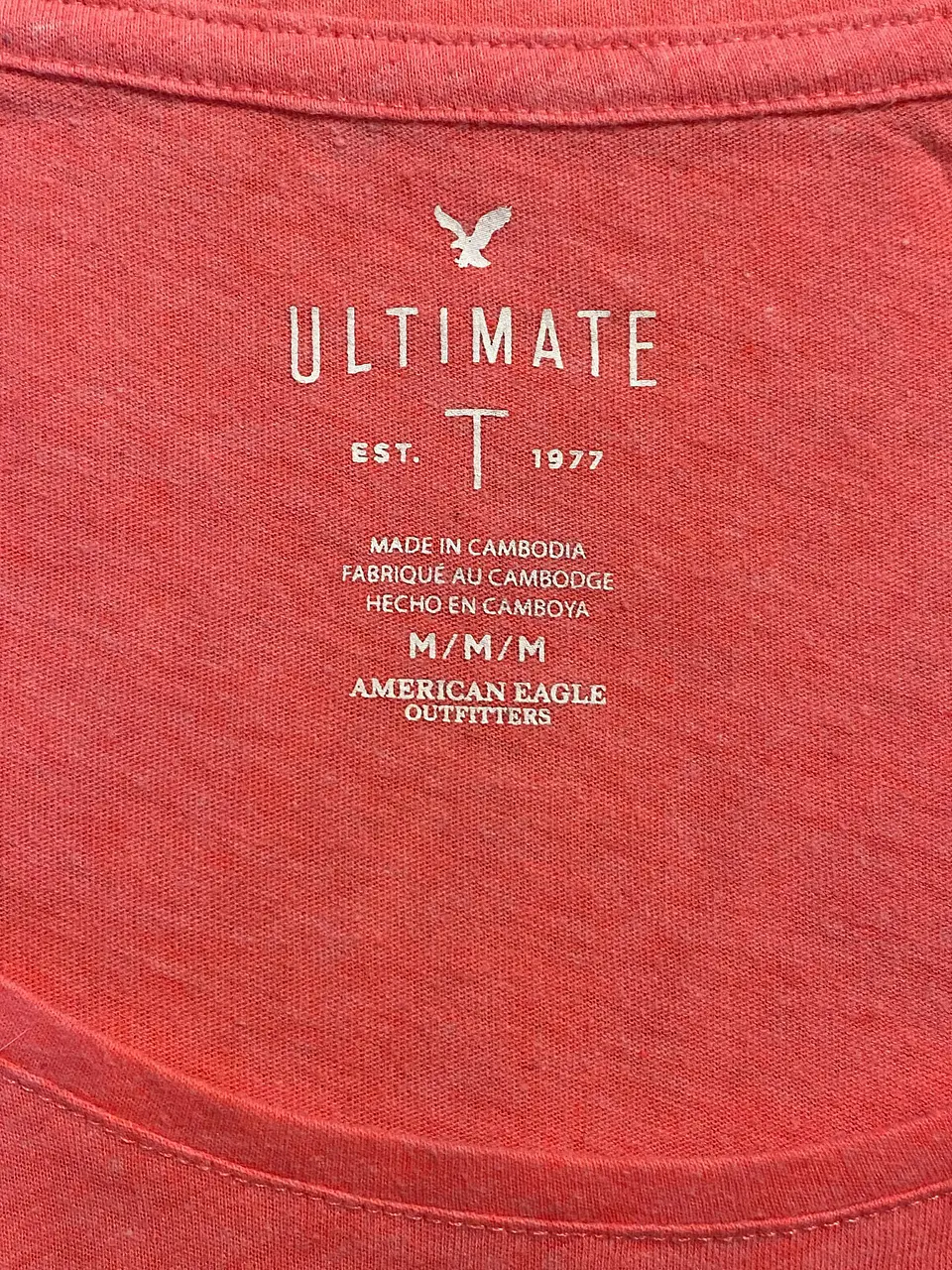 Polera Mujer American Eagle Coral Básica Talla M 6