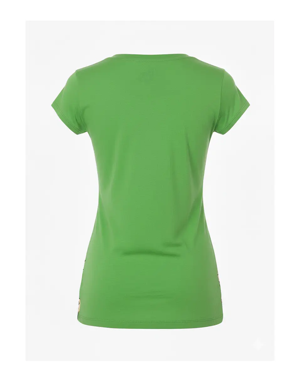 Polera Disney Mujer Campanita Tinkerbell Verde Cuello V Talla S 2