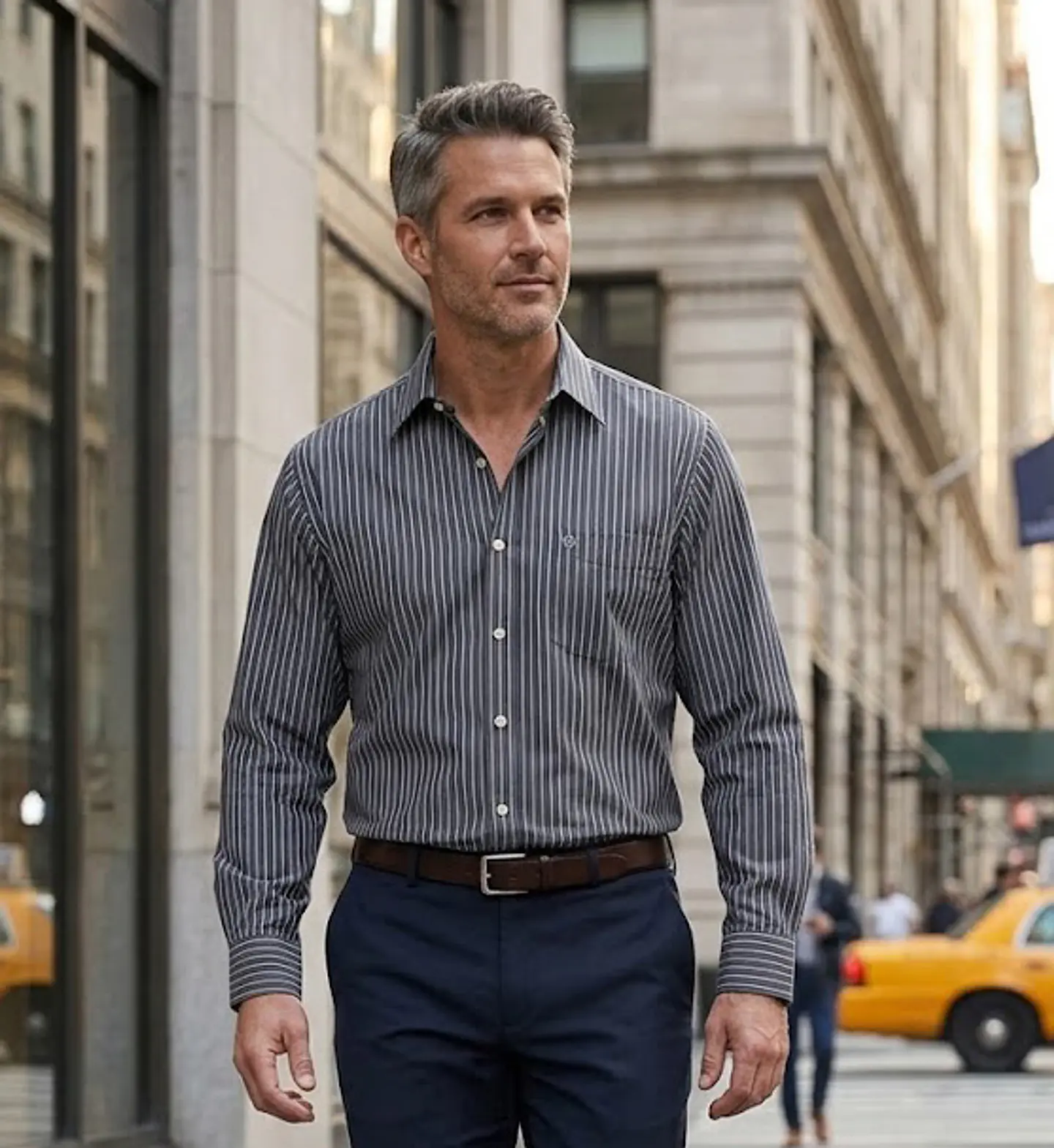 Camisa Hombre Guy Laroche Regular Fit Rayas Negro y Blanco Talla L 3