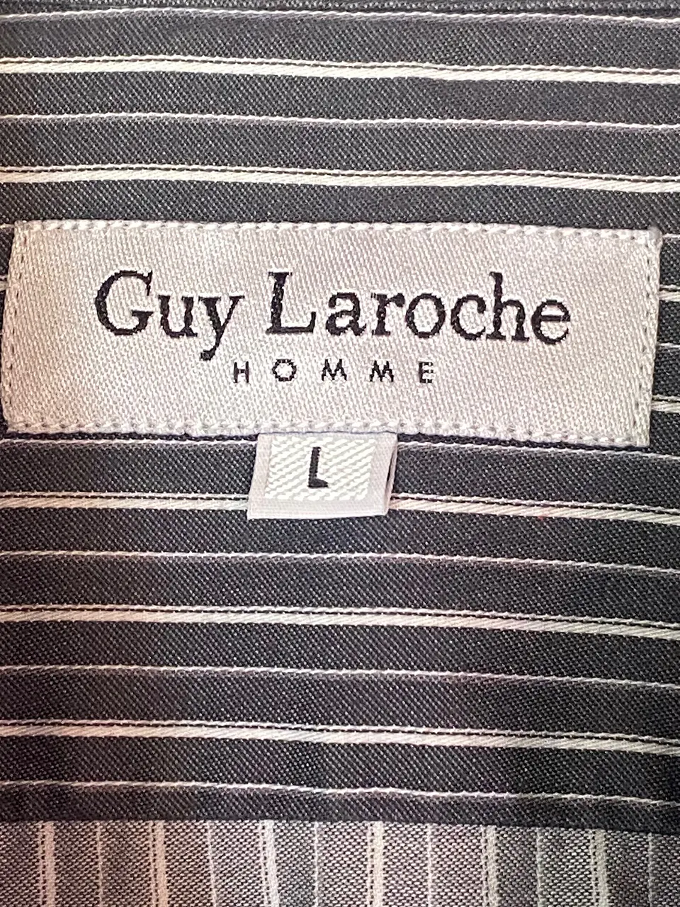 Camisa Hombre Guy Laroche Regular Fit Rayas Negro y Blanco Talla L 6