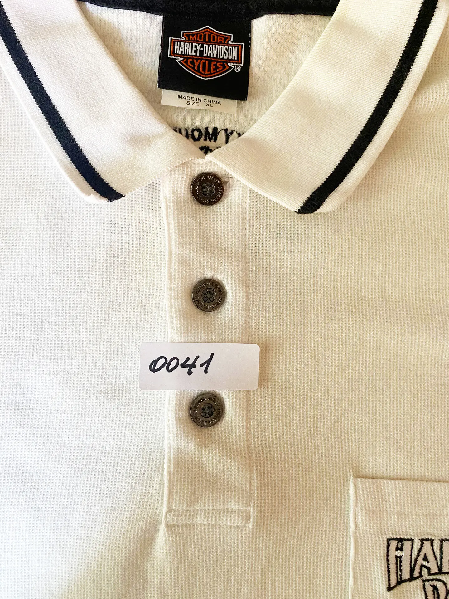 Polera Polo Hombre Harley-Davidson Blanco Urbano Talla XL 17